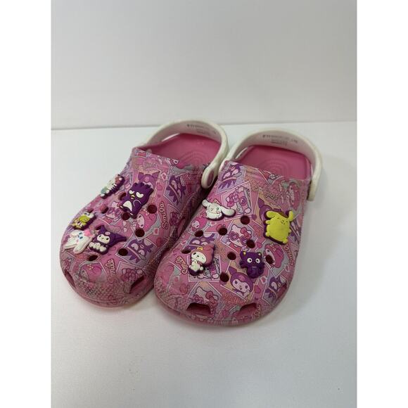 Crocs Classic Sanrio Hello Kitty‎ & Friends Girls Junior 5 (J5) Pink Clog Kids - Picture 1 of 16